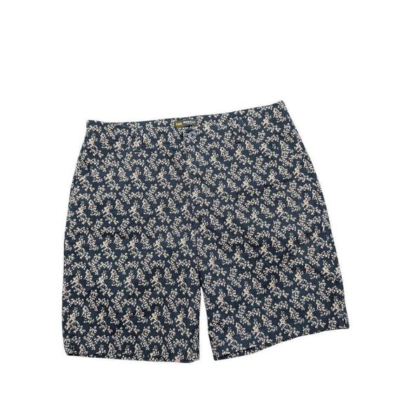 Lee Chino Shorts Med Regular Fit Blue Mid-Rise Ditzy Floral Women's Size 16 - Picture 1 of 6